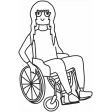 Draw it Kit #1 School kids - wheelchair kid 02 template