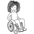 Draw it Kit #1 School kids - wheelchair kid 03 template