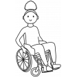 Draw it Kit #1 School kids - wheelchair kid 05 template