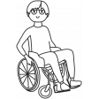 Draw it Kit #1 School kids - wheelchair kid 07 template