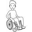 Draw it Kit #1 School kids - wheelchair kid 08 template