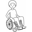 Draw it Kit #1 School kids - wheelchair kid 09 template