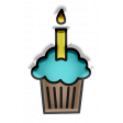 GL22 June Birthday Puffy Sticker Cupcake