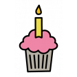 GL22 June Birthday Sticker Cupcake