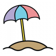 The Good Life: July 2022 Stickers & Labels - Sticker beach umbrella