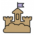 The Good Life: July 2022 Stickers & Labels - Sticker sand castle