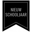 Dutch Black & White Labels Kit #3 - Label 44 Nieuw Schooljaar