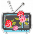 Good Life May & June 2023: Retro Puffy Sticker - Floral TV