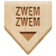 Water World Dutch Word Art: Wood Label- Zwem