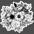 This Is Spooky Stickers: B&W Flowers 1