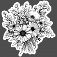 This Is Spooky Stickers: B&W Flowers 2
