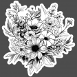 This Is Spooky Stickers: B&W Flowers 3