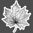 This Is Spooky Stickers: B&W Leaf 2