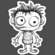 This Is Spooky Stickers: B&W Monster 4