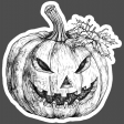 This Is Spooky Stickers: B&W Pumpkin 2