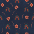 Bright Sunshiny Day Navy Blue Rainbow Paper