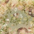 Jane - Flowers On Green Linen Paper