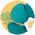 Through Thick & Thin - Teal Flower Dot 02