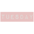 Work From Home - Tuesday Word Label Pink