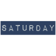 Work From Home - Saturday Word Label Navy Blue