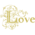 Love Gold Glitter Word-art