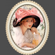 Vintage Lady in Oval Pearl Frame - 7