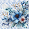 Blue Damask Floral Bkgnd