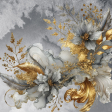 Gray & Gold Fantasy Floral Bkgnd