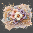 Watercolour Splash with Lace & Pansies