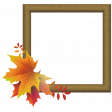 Wood Frame with Autumn Leaves