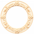 Round Wooden Frame with Carved Flowers 03