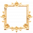 Wood Frame with Carved Flowers 01