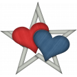 Celebrate America Star with Hearts