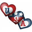 Celebrate America USA Hearts