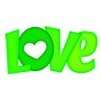 Love wordart-Green