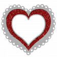 Heart Frame  silver and red glitter