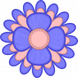 Flower blue and peach