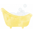 Baby Shower Baby Bath Tub with Bubbles Watercolor