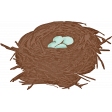 Nesting Bird's Nest with Eggs