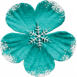 Baking Days Teal Snowflake Flower