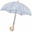 Rainy Days Sticker Umbrella Light Blue