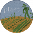 Green Acres Element Round Sticker Plant Alt