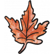 Homestead Life:  Autumn Orange Leaf Sticker Alternate