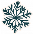 Flurries Teal Snowflake Sticker