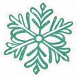 Flurries Teal Snowflake Sticker 2