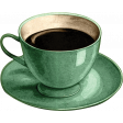 Coffee And Donuts Element Green Vintage Coffee Cup Sticker