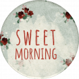 Coffee And Donuts Extra Round Sticker Sweet Morning