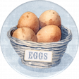 Buttermilk Eggs Round Sticker