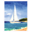 Provincial Seascape postage stamp boat