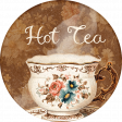 Lakeside Autumn Hot Tea Round Sticker